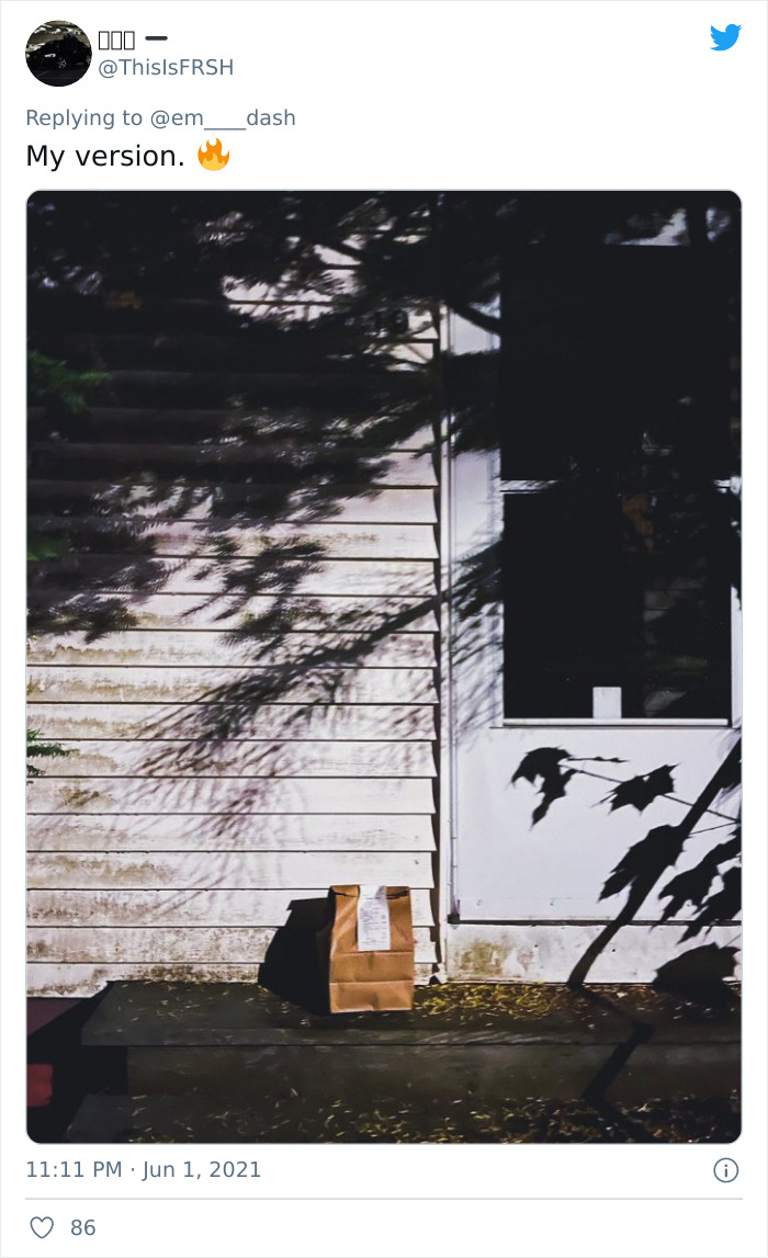 Twitter User Shared The Epic Picture A Food Delivery Person Took And Went Viral With People Tweaking It To Make It Even More Artsy