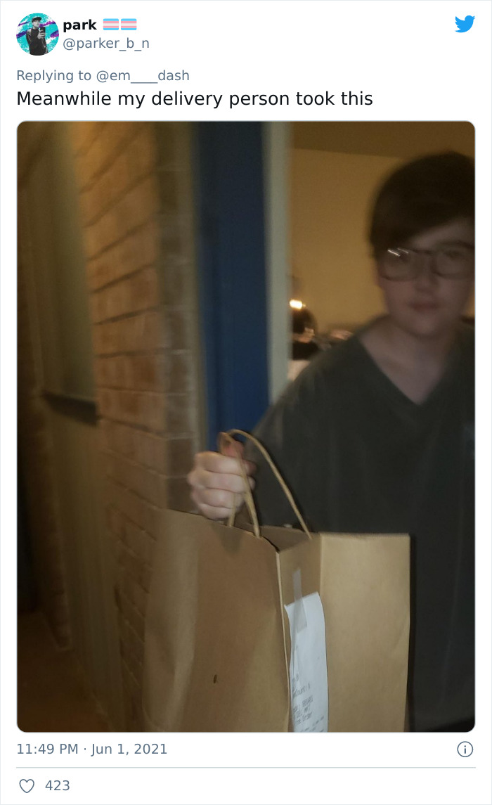Twitter User Shared The Epic Picture A Food Delivery Person Took And Went Viral With People Tweaking It To Make It Even More Artsy