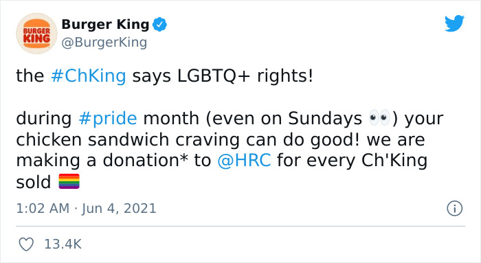 Chick-Fil-A Get Called Out By Burger King With Their Promise To Donate 40 Cents To LGBTQ+ Causes From Each Chicken Sandwich They Sell Chick-Fil-A Get Called Out By Burger King With Their Promise To Donate 40 Cents To LGBTQ+ Causes From Each Chicken Sandwich They Sell