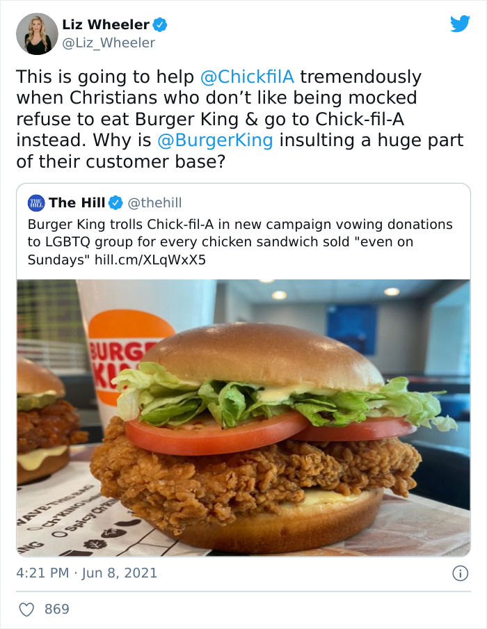 Chick-Fil-A Get Called Out By Burger King With Their Promise To Donate 40 Cents To LGBTQ+ Causes From Each Chicken Sandwich They Sell Chick-Fil-A Get Called Out By Burger King With Their Promise To Donate 40 Cents To LGBTQ+ Causes From Each Chicken Sandwich They Sell