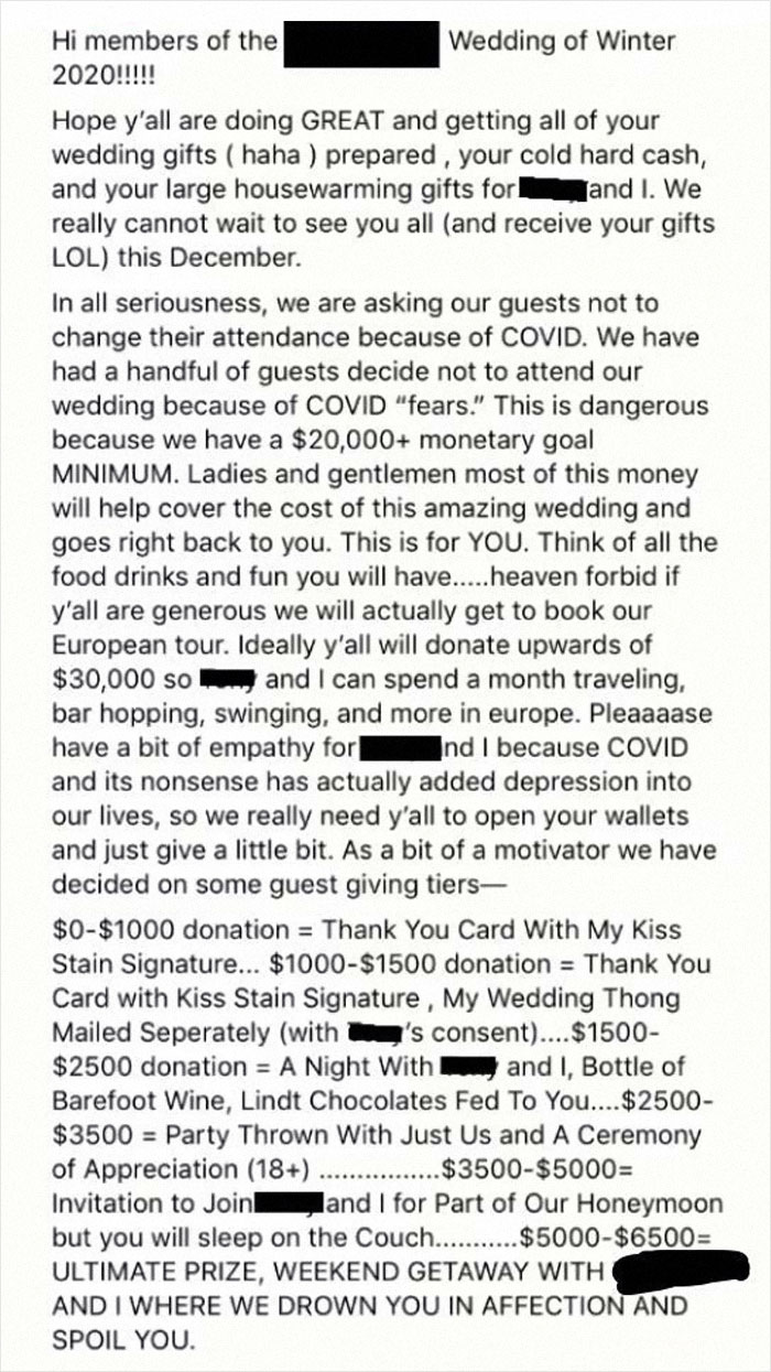 Bride Demands 30k