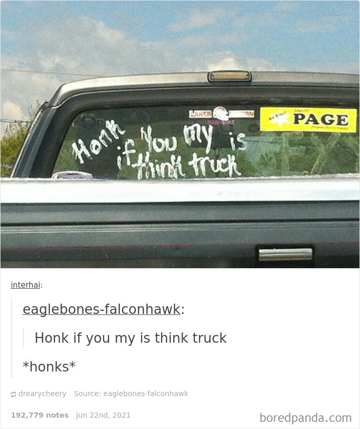 Honk If You My Is Think Truck.