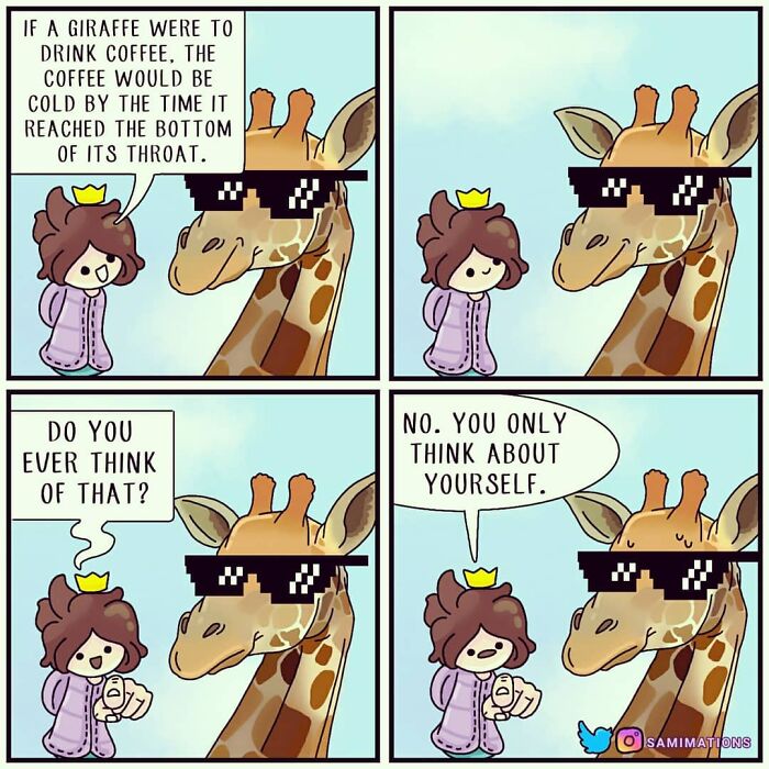 I'm Not Actually Sure If Giraffes Can Drink Coffee