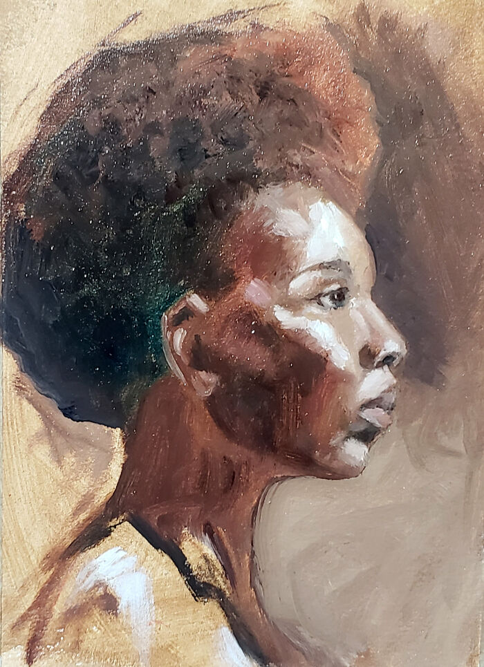 Oil On Paper. Portrait Study