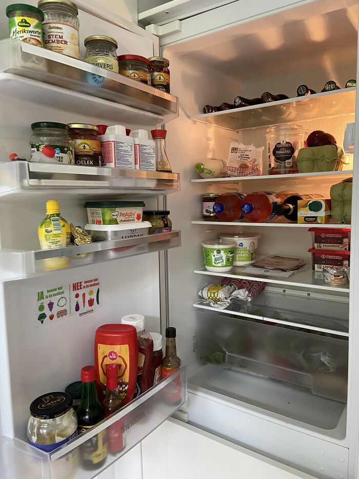 Our Dutch Fridge Is Never Fully Filled. In Our Little Country There Are Always Multiple Supermarkets At Walking Distance