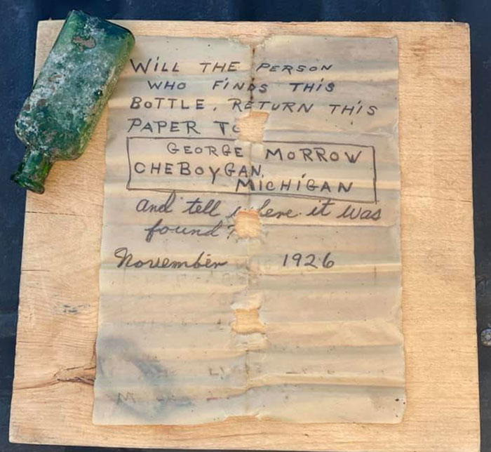 Woman Finds Sunken Message In Bottle From 1926 Addressed To One George Morrow, The Internet Helps Find Surviving Relatives Woman Finds Sunken Message In Bottle From 1926 Addressed To One George Morrow, The Internet Helps Find Surviving Relatives