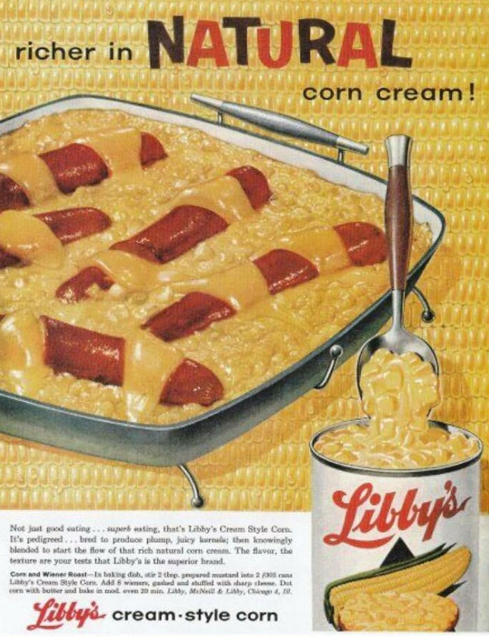 Weiners, Creamed Corn & Cheese....i’d Probably Eat It But Seems Questionable