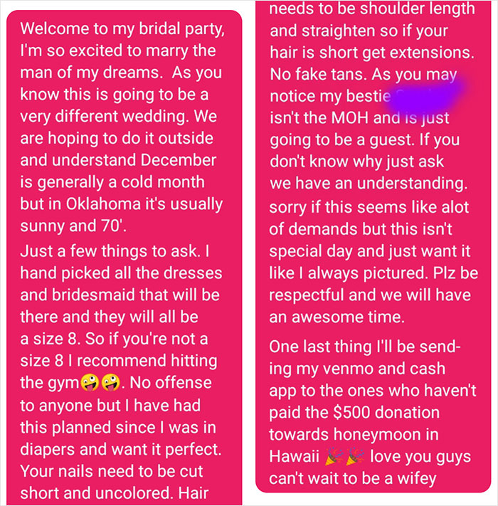 I've Officially Dropped Out Of The Bridal Party. I'm A Size 12 With No Plans On Dropping To A Size 8 By December