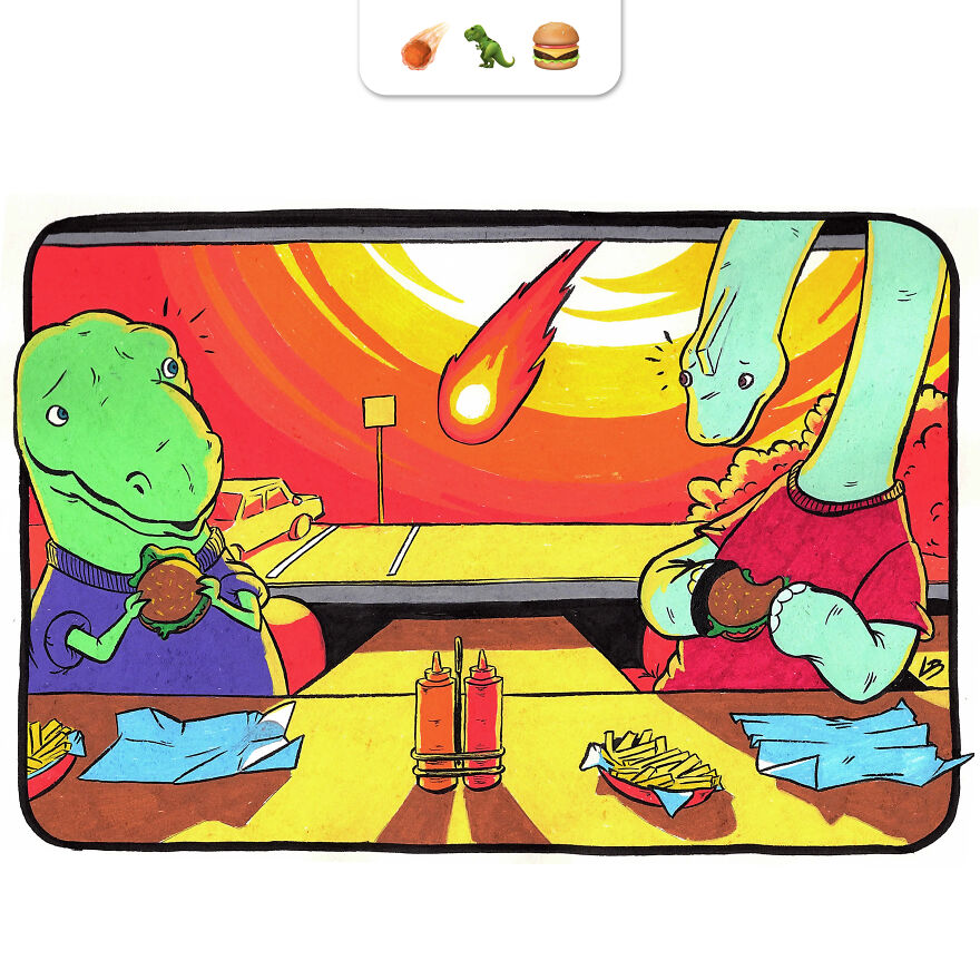 I Asked My Community Combinations Of Emojis To Make Drawings Out Of It And Here Is The Result.