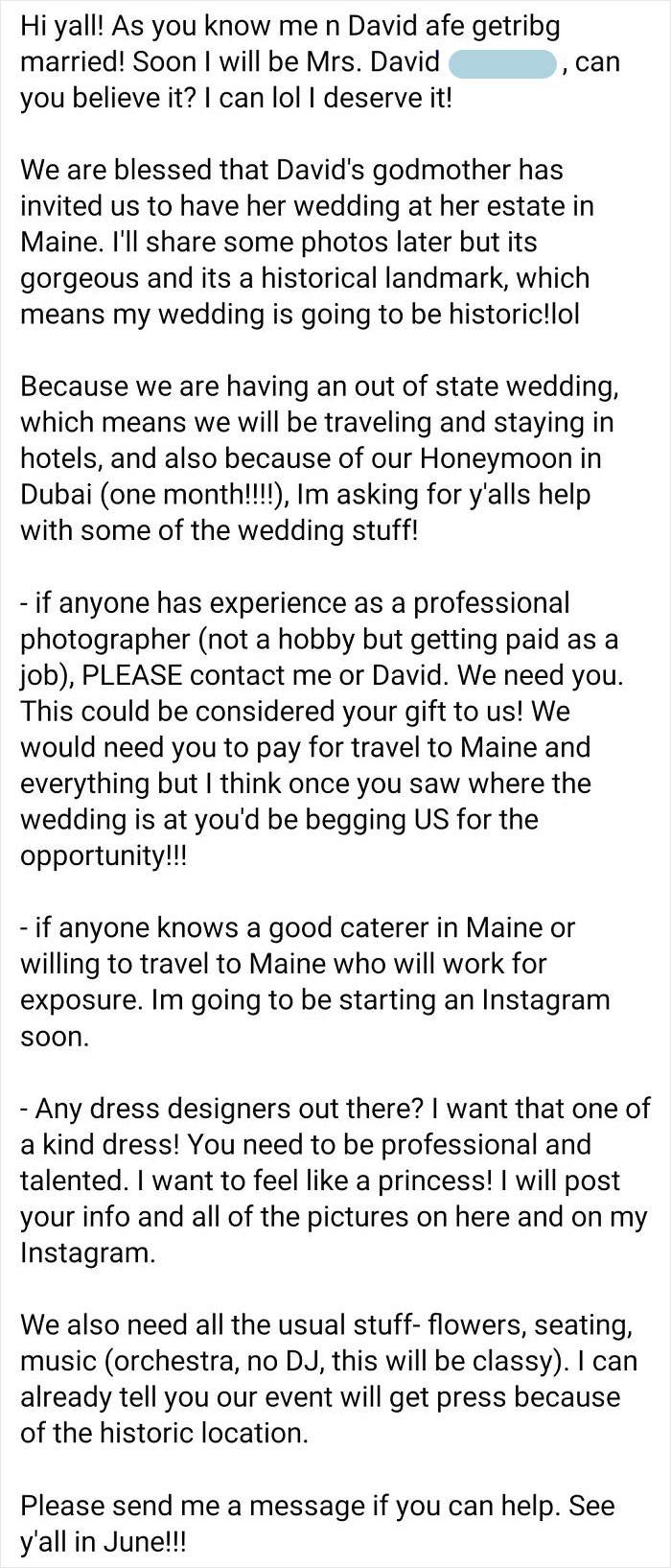 Pay For My Historic Wedding, Y'all!