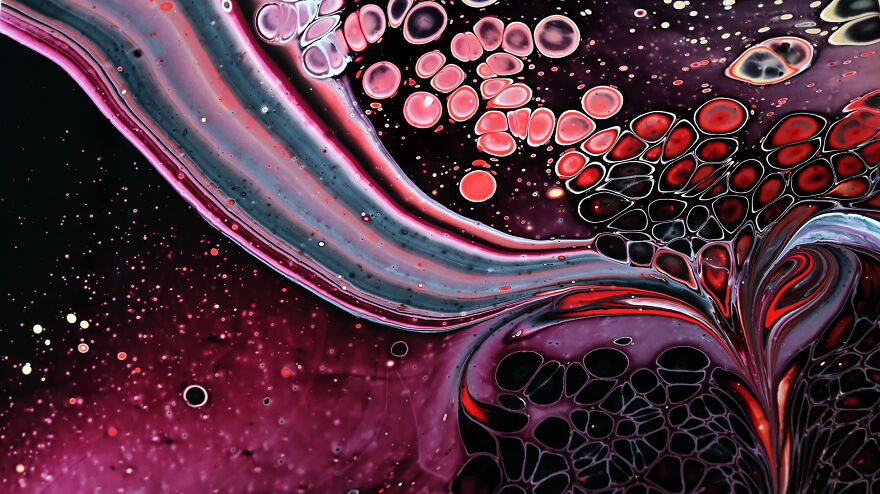 "Red Galaxy": My Acrylic Pouring Tutorial With Funnel & Flip Cup With Marbles "Red Galaxy": My Acrylic Pouring Tutorial With Funnel & Flip Cup With Marbles