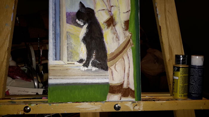 Painted Ziggy At The Bathroom Window......