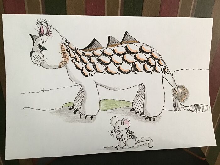 The Catosaurus With His Friend, The Mousosaurus.....