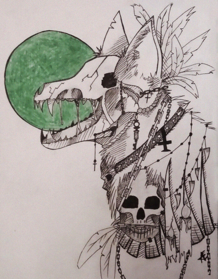 A Wolf I Drew A While Ago. Always Related To Them