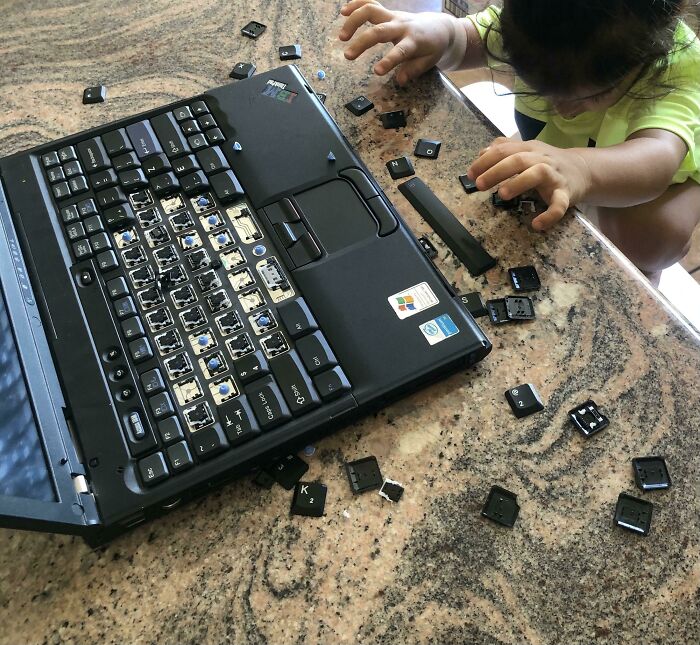Leaving A 2 Year Old Unattended To Play Office With Your Old Computer That Still Works