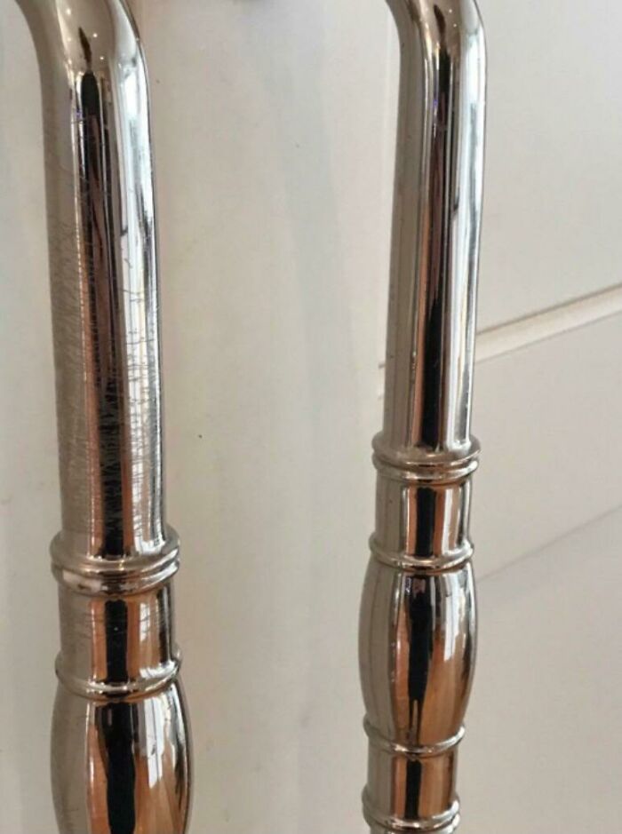 Only The Left Handle Of The Door Has Scratches Because Of Wedding Rings