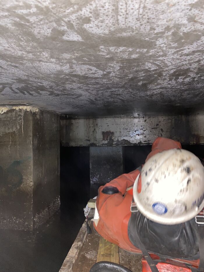 Inspecting Underside Of A Major Port Terminal. We’re About 1500 Feet From Open Air
