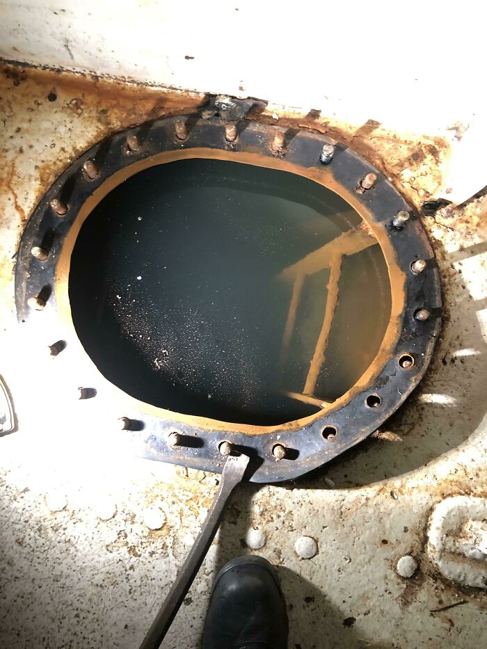 Aft Ballast Tank On My Ship. Had To Dewater And Inspect It