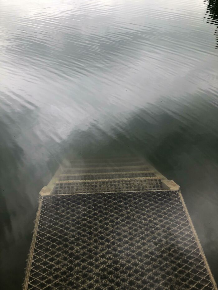 Stairs For Divers Into The „black Lake“. Garbsen, Germany