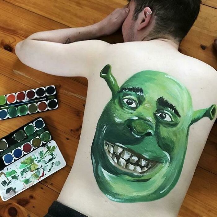 Told My Boyfriend I Was Painting Flowers. I Was, In Fact, Painting Shrek