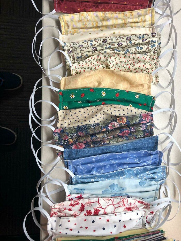 My Mom Is Am Essential Worker In Mental Healthcare. She Is In Her Latte 60's And Working Full Time To Help People Stay Positive. She Is Also Working All Evenings To Make Masks For Those That Are Saving Lives In A Different Way. I Am Really Proud Of Her. Please Help Me Show Some Support