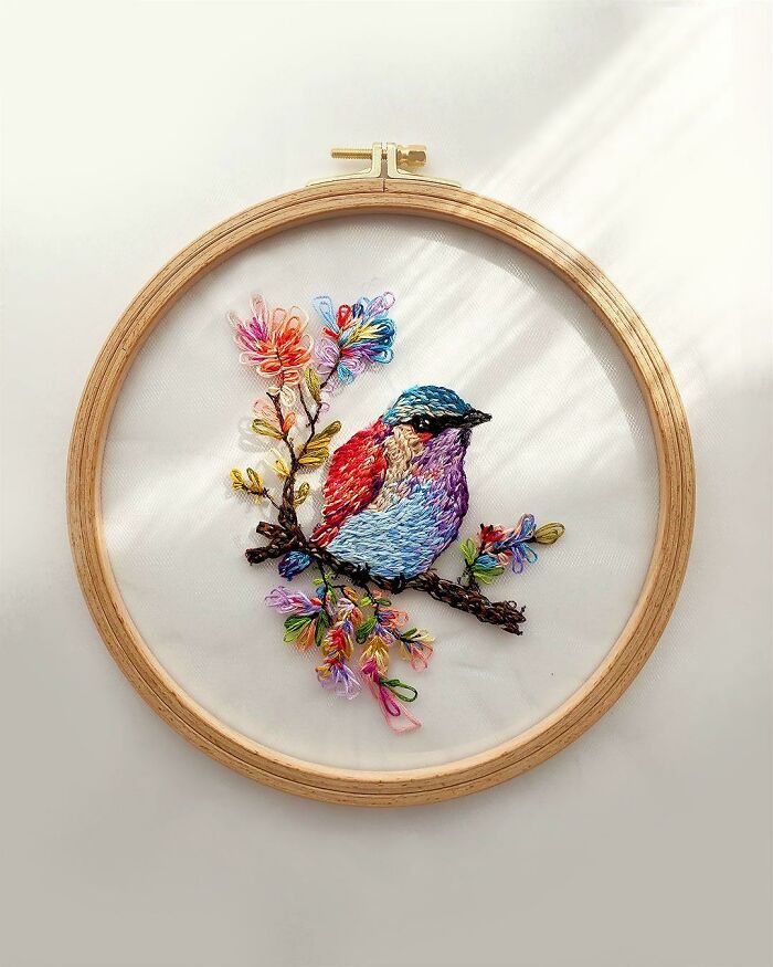 Introducing My Latest Handmade Embroidery On Tulle: « Marty Byrde »