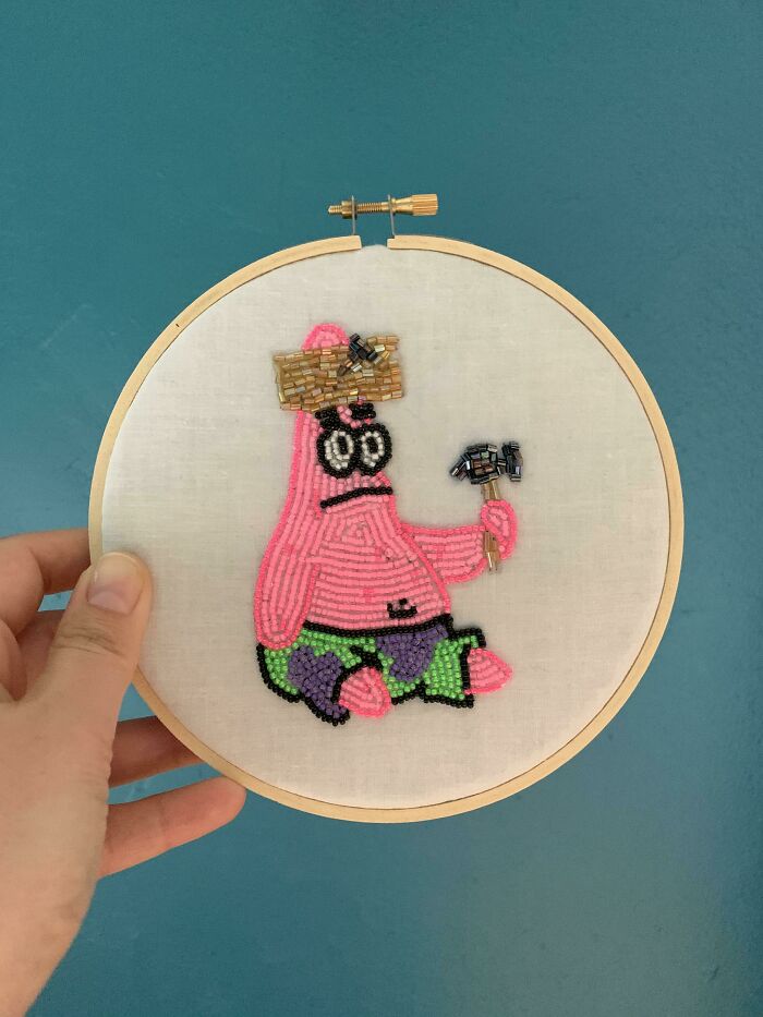 I’ve Been Teaching Myself How To Bead During Isolation. My First Finished Piece! An Ode To My Childhood