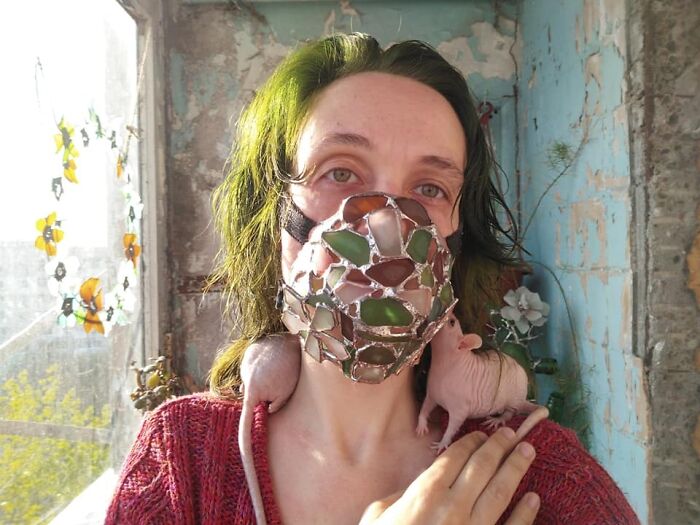 Well, I Tried To Restrain Myself All This Time, But The Tension Became Unbearable. So Here It Is: Absolutely Useless Stained Glass Mask Made Of Beach-Found Sea Glass, Without Cutting