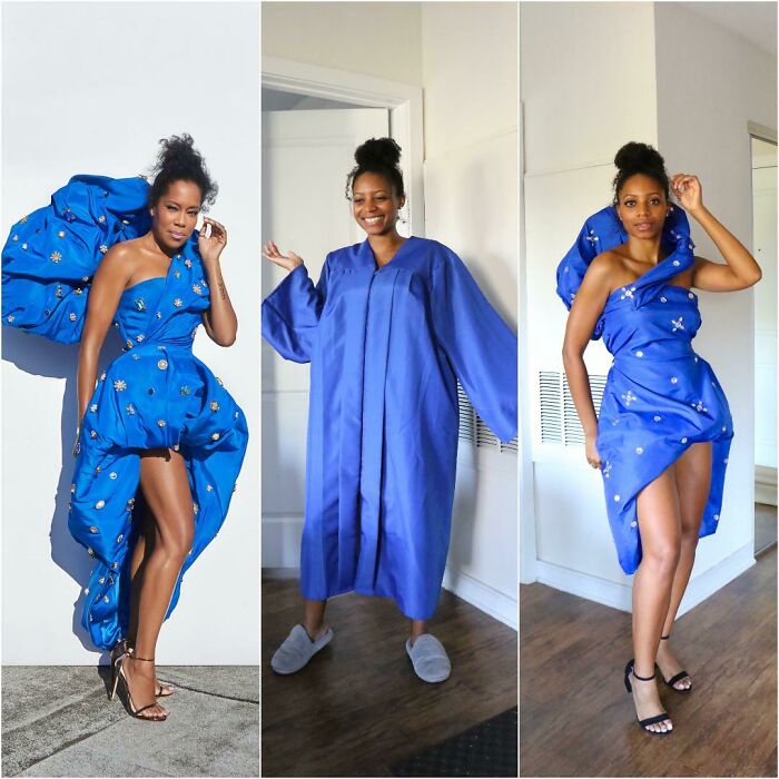 I Recreated Regina King's Emmys Dress Out Of A Thrifted Graduation Gown!