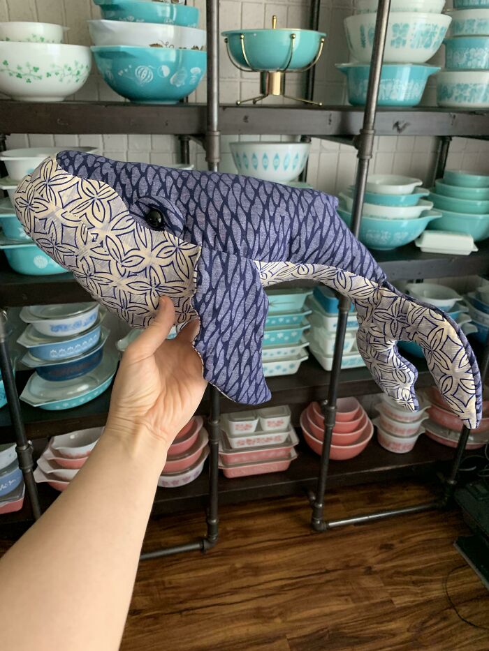 Just Finished A Humpback Whale Made From Recycled Aloha Shirts