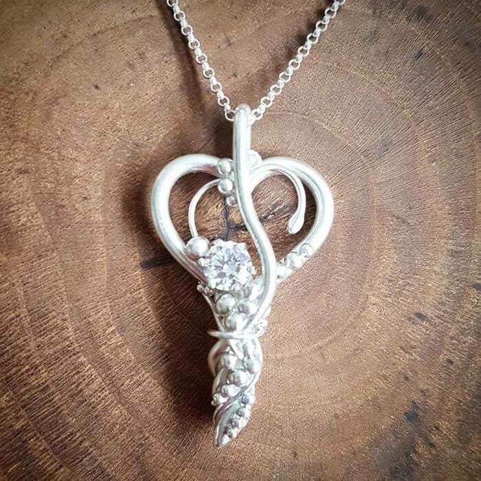 My Wife Is Studying To Be A Goldsmith And Made This Silver Pendant