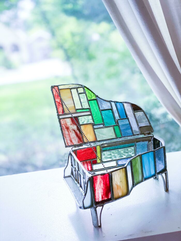 Stained Glass Piano Box I Made During Pride Month!