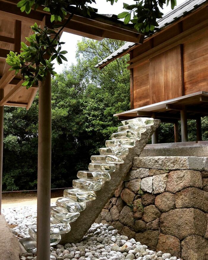 The Stairs Made Of Glass Blocks At Go'o Shrine In Naoshima Japan