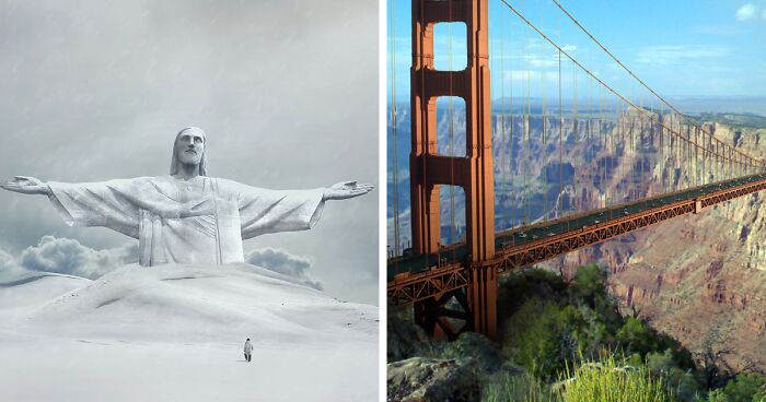 DesignCrowd Challenged Their Community To Change The Location Of Historic Monuments, Here Are 30 Of The Best Submissions