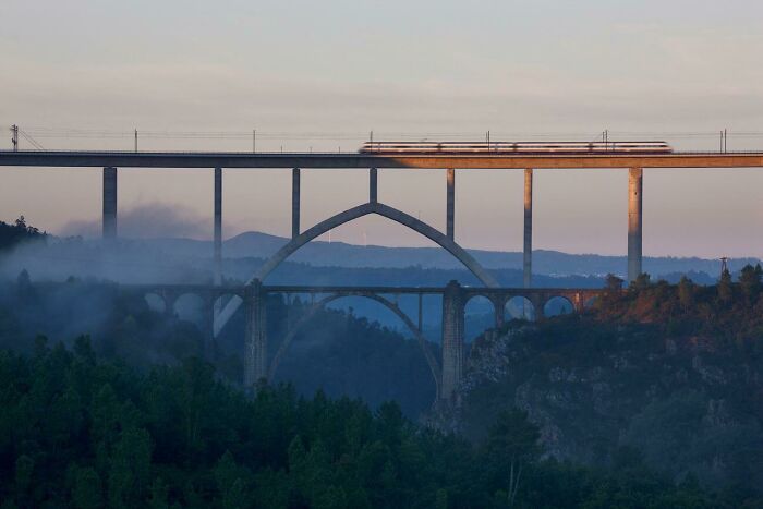 Old (1958) vs. New (2011) Viaducts Over The River Ulla (Spain)