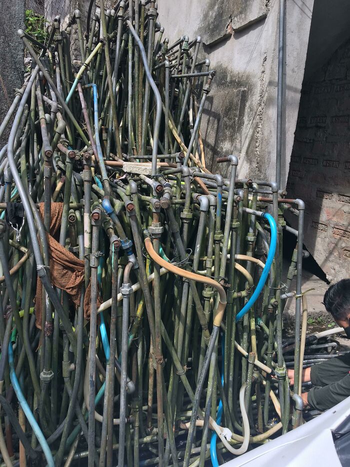 Water Pipelines In Our Locality. Kalimpong, India