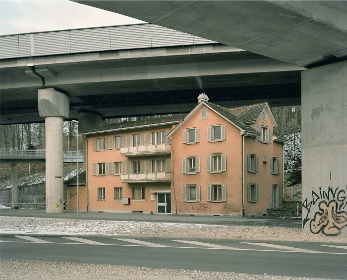 My Country Doesn't Make It Often To This Sub, But Here's One: House Under A Highway Bridge, Zürich, Switzerland