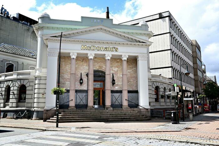 Old Bank Turned Into McDonald's In Kristiansand, Norway