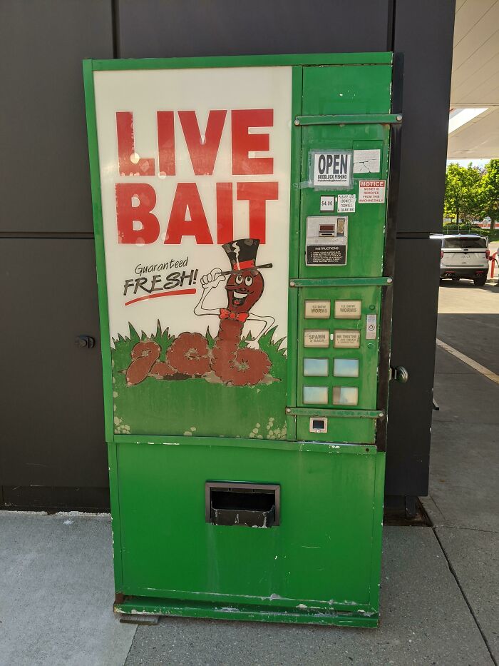 There Is A Worm Vending Machine At This Gas Station