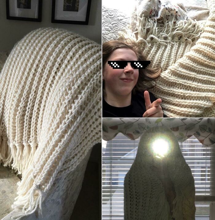 School Has Been Cancelled For The Last 12 Days. I May Not Finish 8th Grade But I Finished My First Blanket!