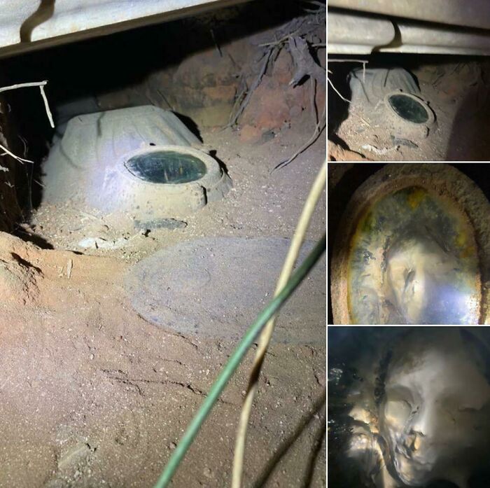 A 130 Year Old Crypt Found While Renovating A Church In Sc, They Put A Glass Window On It So You Could See The Face