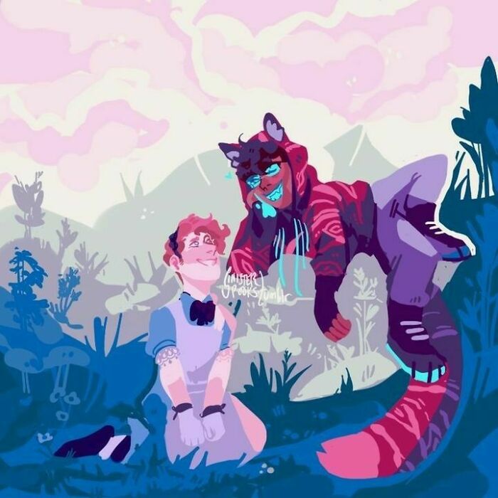 It's A Alice In Wonderland Au Fanart Of Jeremy And Michael From Be More Chill