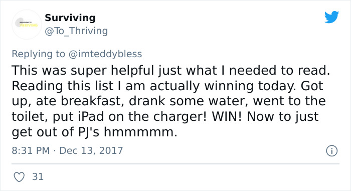 People Are Applauding This Twitter Thread That Lists Actions People Struggling With Their Mental Health Can Take To Feel Better