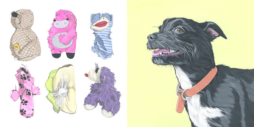 Abby And Her Collection Of Destroyed Toy Carcasses