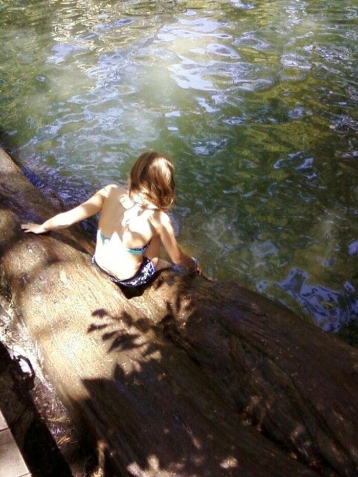 My Younger Daughter At A Fishing Hole