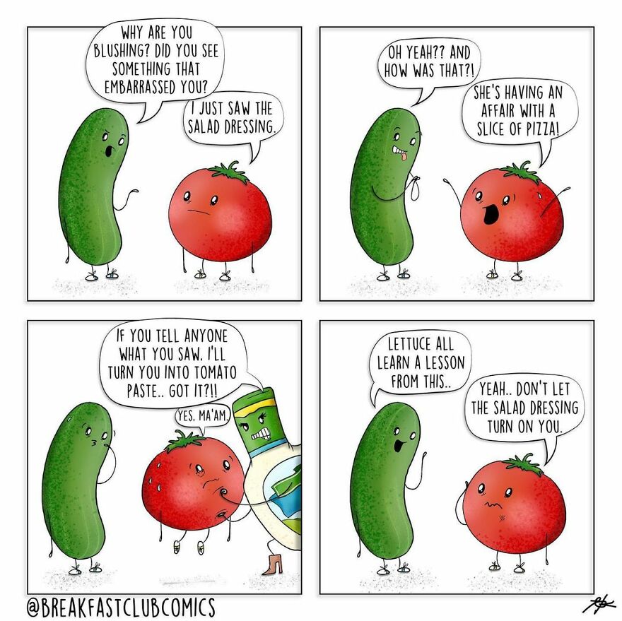 Artist Brings Food To Life By Drawing Fun Comics