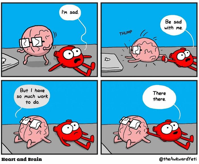 Artist Makes Comics That Portray The Eternal Dilemma Between Reason And Heart And 1 Million And 800 Thousand Followers Approve