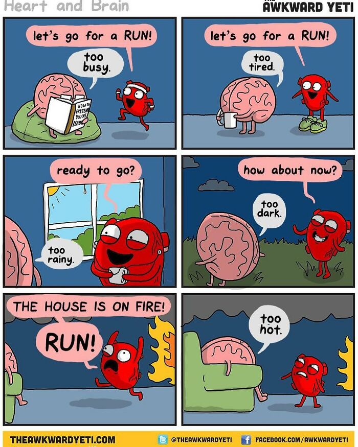 Artist Makes Comics That Portray The Eternal Dilemma Between Reason And Heart And 1 Million And 800 Thousand Followers Approve