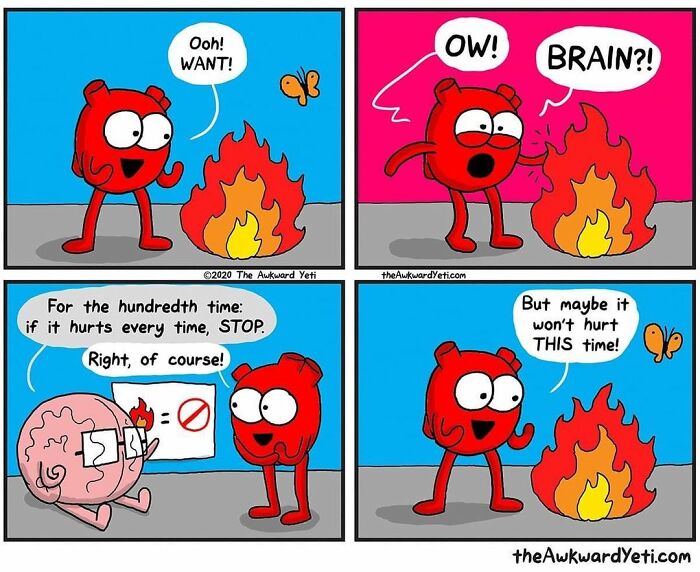 Artist Makes Comics That Portray The Eternal Dilemma Between Reason And Heart And 1 Million And 800 Thousand Followers Approve