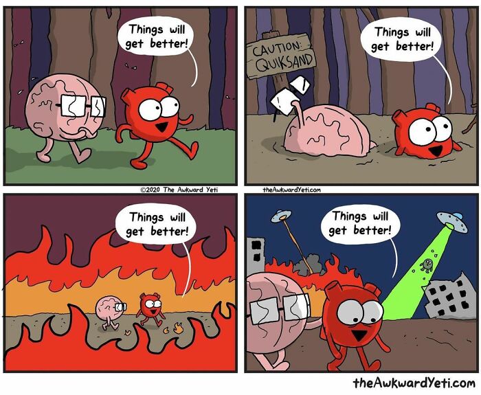 Artist Makes Comics That Portray The Eternal Dilemma Between Reason And Heart And 1 Million And 800 Thousand Followers Approve